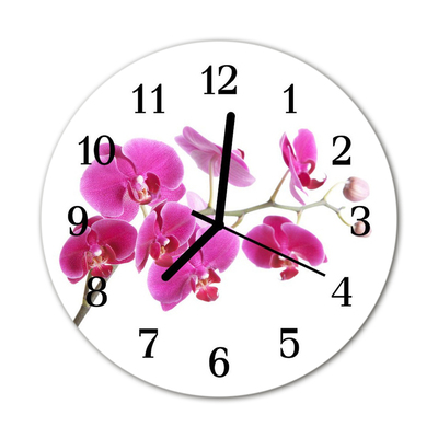 Horloge murale en verre Orchidée