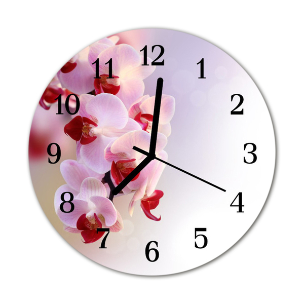 Horloge murale en verre Orchidée