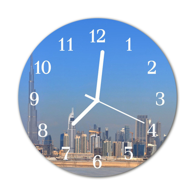 Horloge murale en verre Skyline dubai