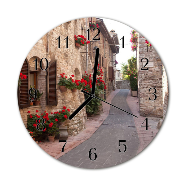 Horloge murale en verre Ruelle