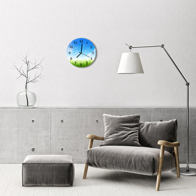 Horloge murale en verre Herbe