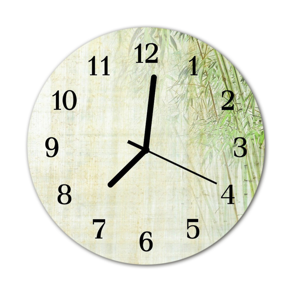 Horloge murale en verre Plante de bambou