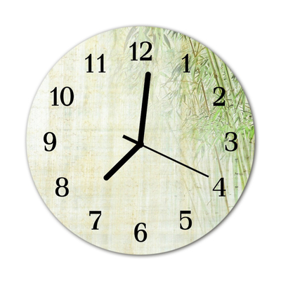 Horloge murale en verre Plante de bambou