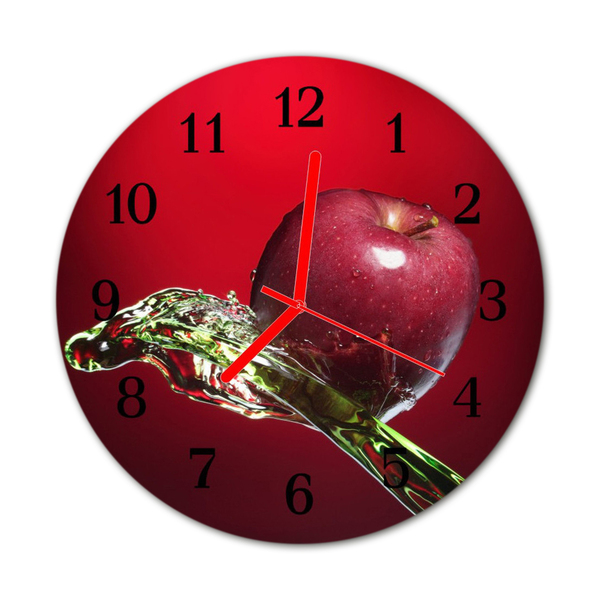 Horloge murale en verre Pomme