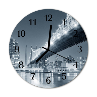 Horloge murale en verre Pont