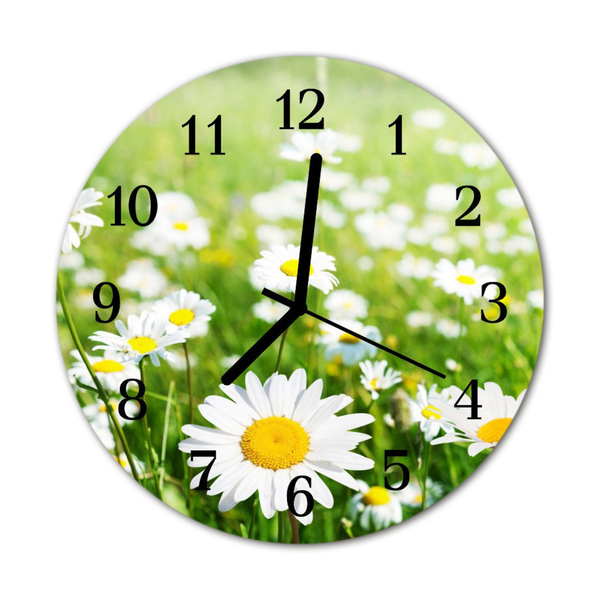 Horloge murale en verre Marguerites