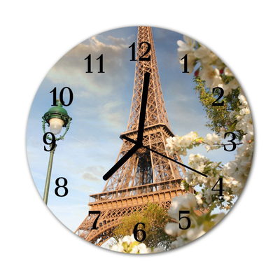 Horloge murale en verre Tour eiffel paris