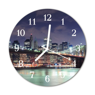 Horloge murale en verre Pont de l'horizon