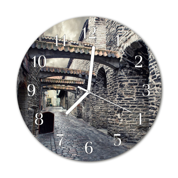 Horloge murale en verre Ruelle