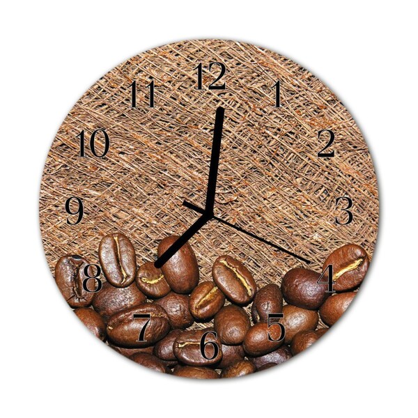 Horloge murale en verre Café en grains