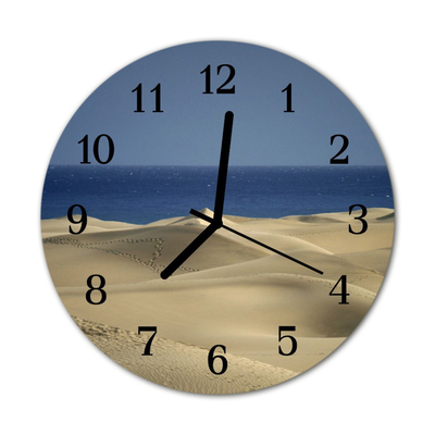 Horloge murale en verre Mer des dunes