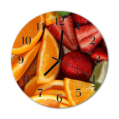 Horloge murale en verre Fruits