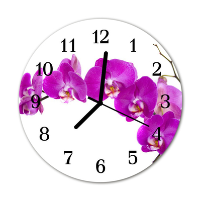 Horloge murale en verre Orchidée