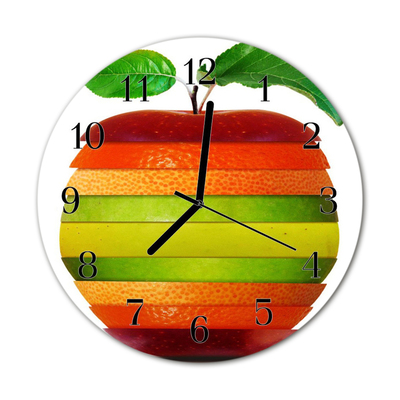 Horloge murale en verre Pomme