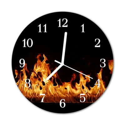 Horloge murale en verre Feu