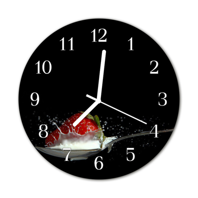 Horloge murale en verre Fraise