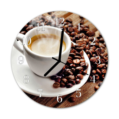 Horloge murale en verre Tasse à café