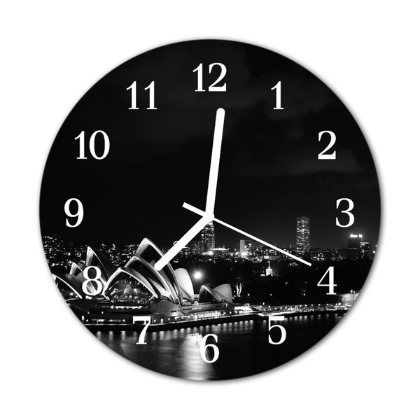 Horloge murale en verre Skyline de sydney