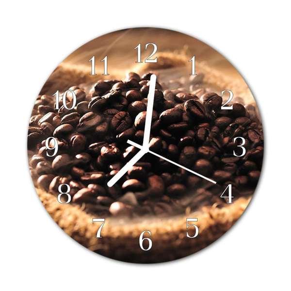 Horloge murale en verre Café en grains