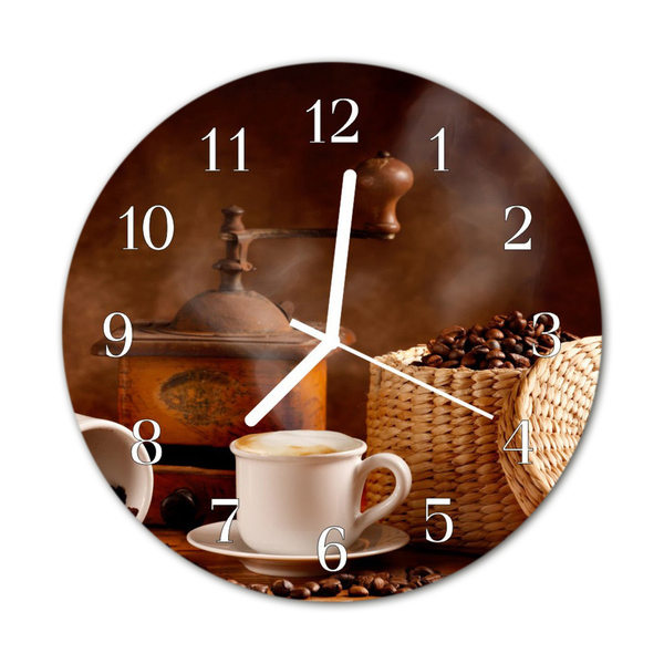 Horloge murale en verre Tasse à café
