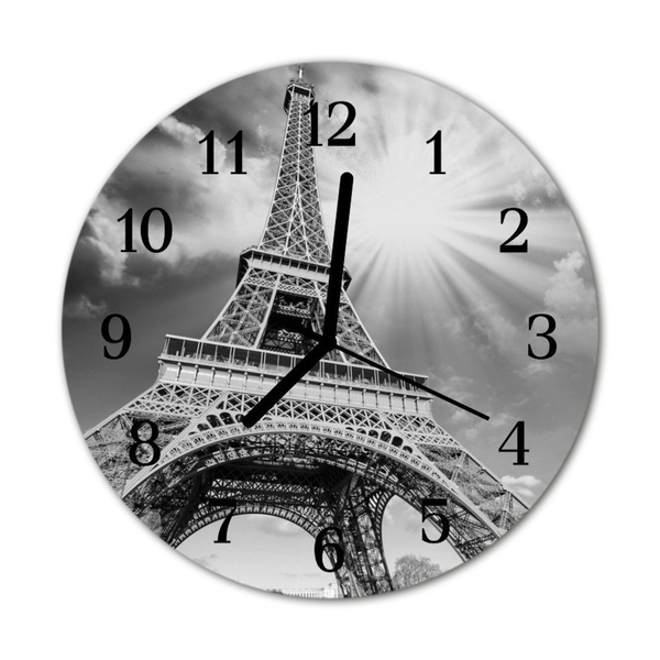 Horloge murale en verre Tour eiffel paris