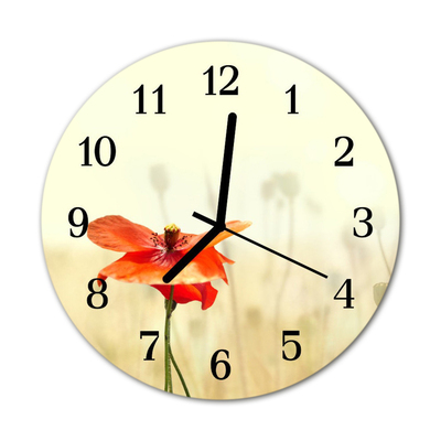 Horloge murale en verre Pavot