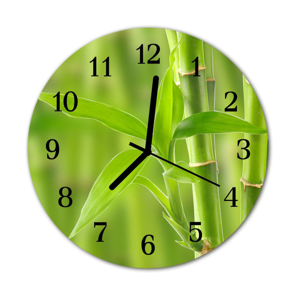 Horloge murale en verre Plante de bambou