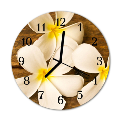 Horloge murale en verre Fleurs