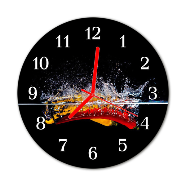 Horloge murale en verre Piments forts