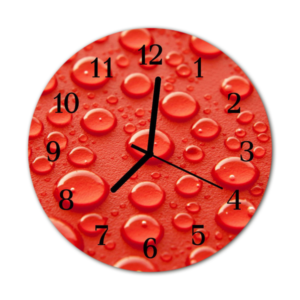 Horloge murale en verre Gouttes d'eau