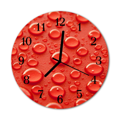 Horloge murale en verre Gouttes d'eau