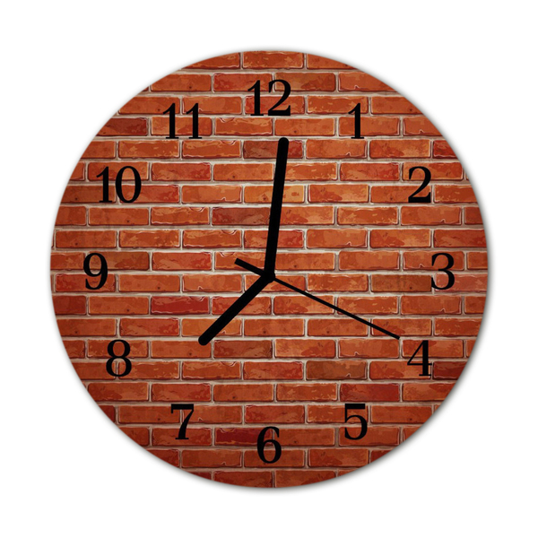 Horloge murale en verre Brique m