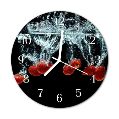 Horloge murale en verre Fraises