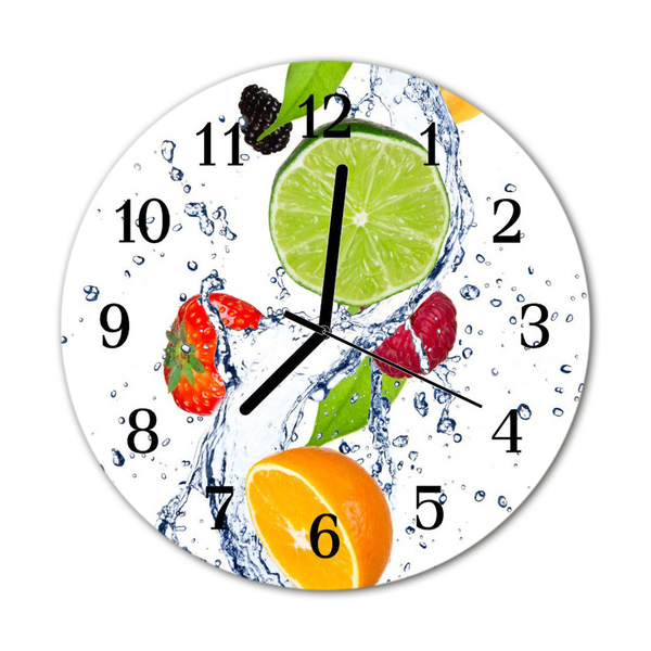 Horloge murale en verre Fruits citron