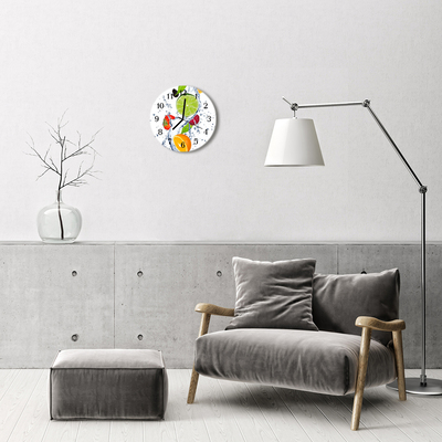 Horloge murale en verre Fruits citron