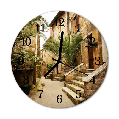 Horloge murale en verre Alley palmiers