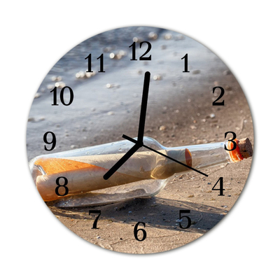 Horloge murale en verre Bouteilles lettre