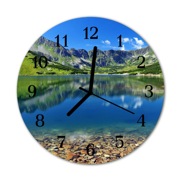 Horloge murale en verre Lac des montagnes