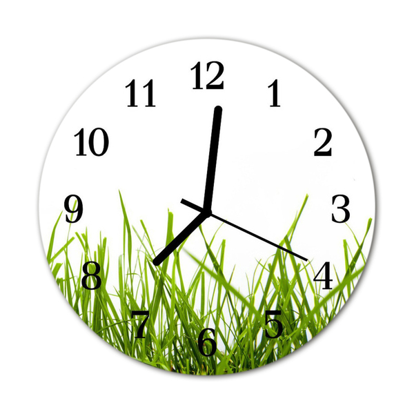 Horloge murale en verre Herbe