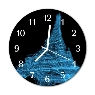 Horloge murale en verre Tour eiffel paris