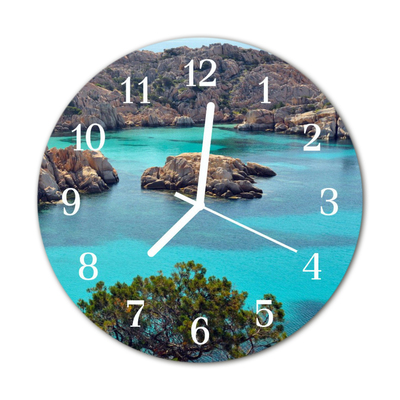 Horloge murale en verre Mer paysage