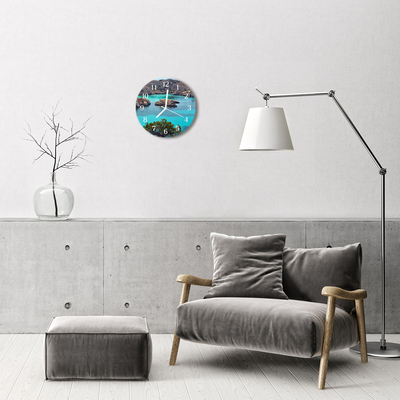 Horloge murale en verre Mer paysage