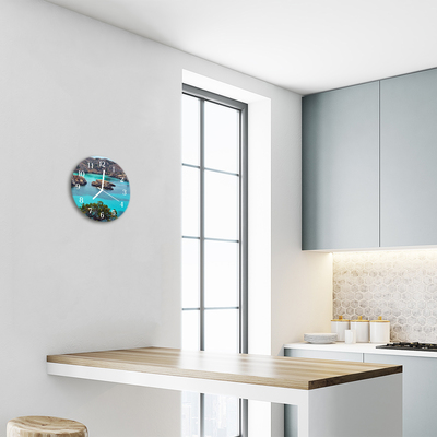 Horloge murale en verre Mer paysage