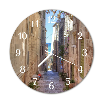 Horloge murale en verre Ruelle