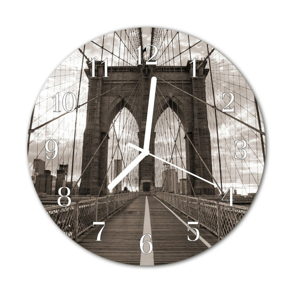 Horloge murale en verre Pont