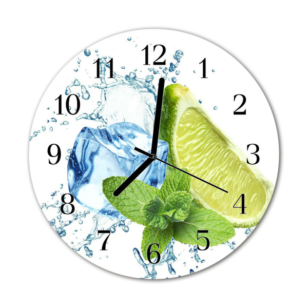 Horloge murale en verre Menthe citron vert