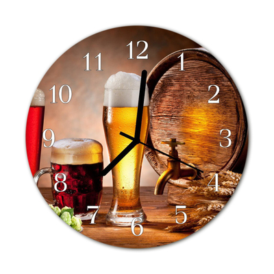 Horloge murale en verre Baril de bière