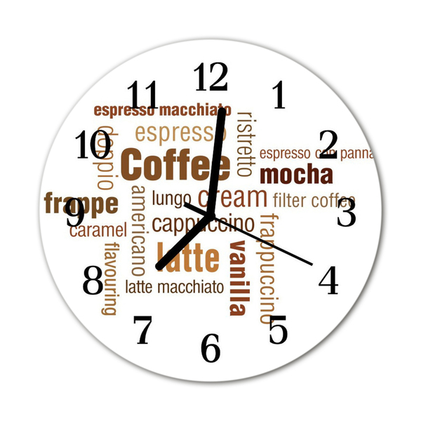 Horloge murale en verre Café