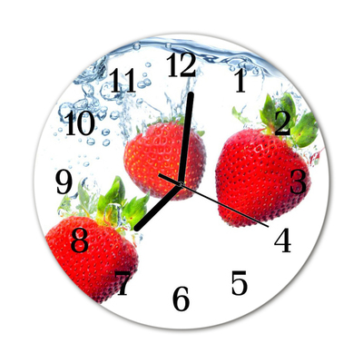 Horloge murale en verre Fraises