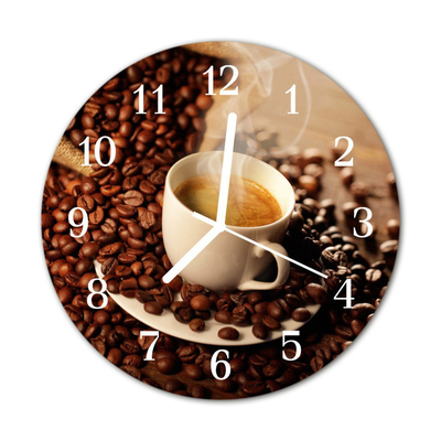 Horloge murale en verre Tasse de café